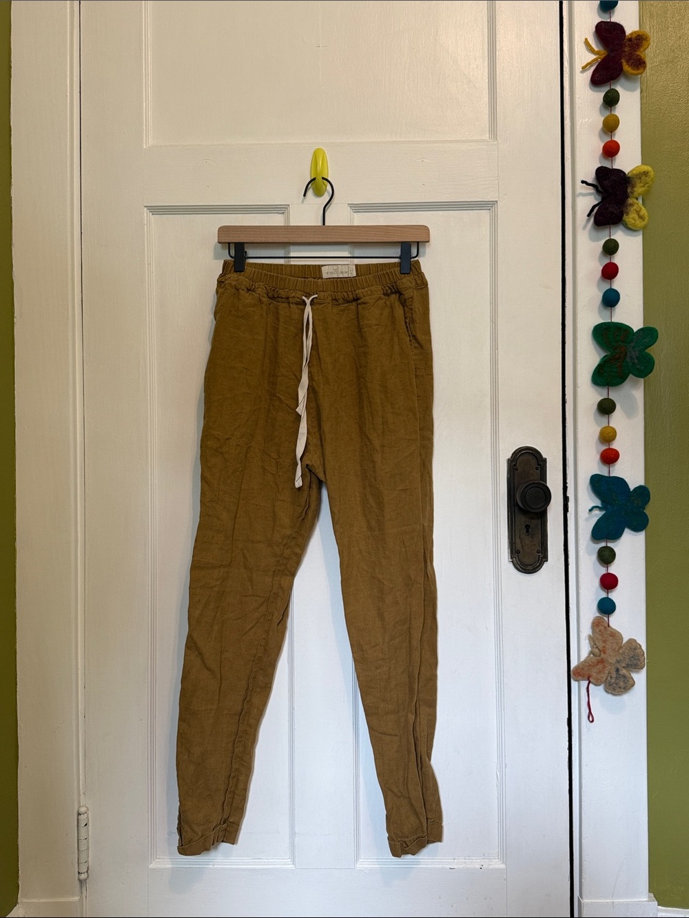 NPL notperfectlinen athens Casual Drawstring Jogger Pants in Mustard